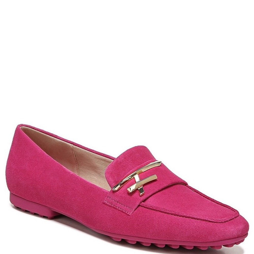 Petola Suede Logo Hardware Loafers- Barbie Pink!